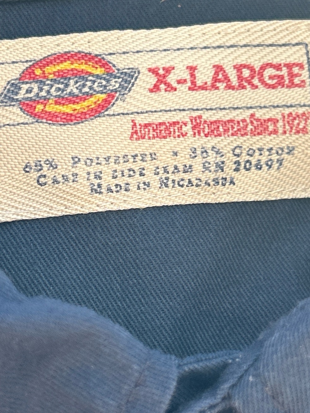 Dickies mens  Blue button up Y2k vintage  - Classic Workwear Style